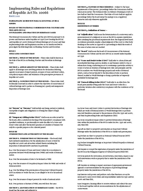 ra 10066 summary|IRR.